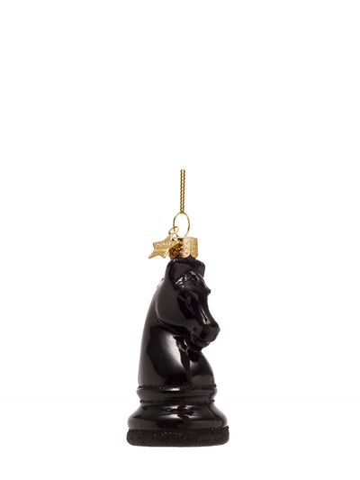 Chess knight glass ornament