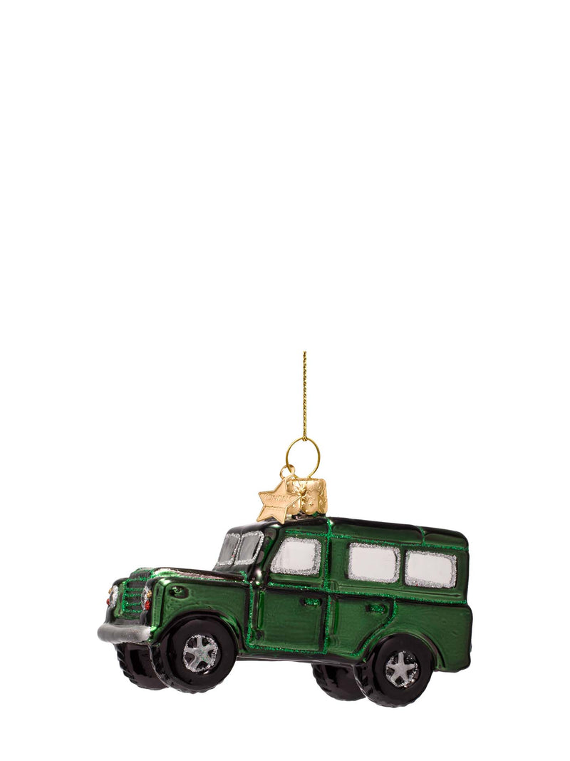 SUV car glass ornament, green