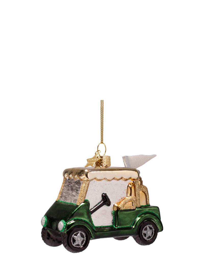 Golf car glass ornament
