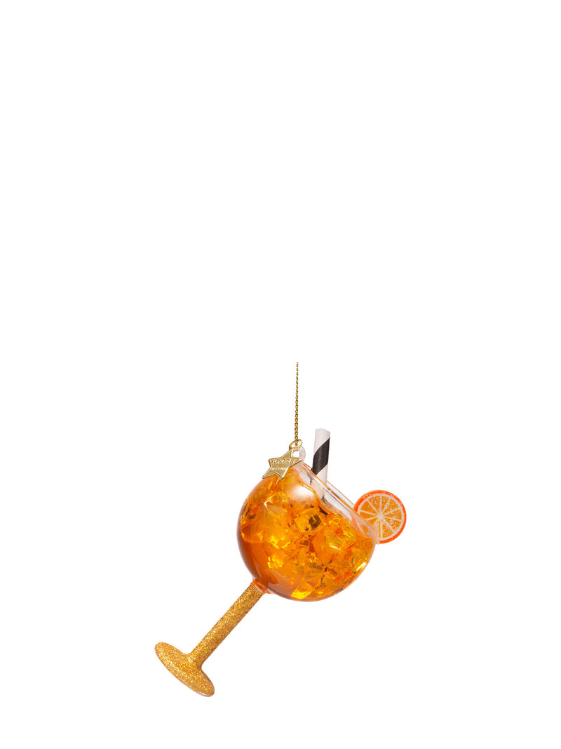 Orange spritzer glass ornament