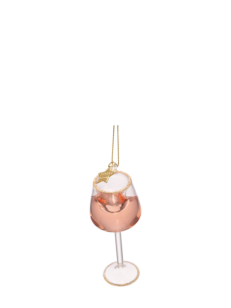 Rosé wine classic glass ornament