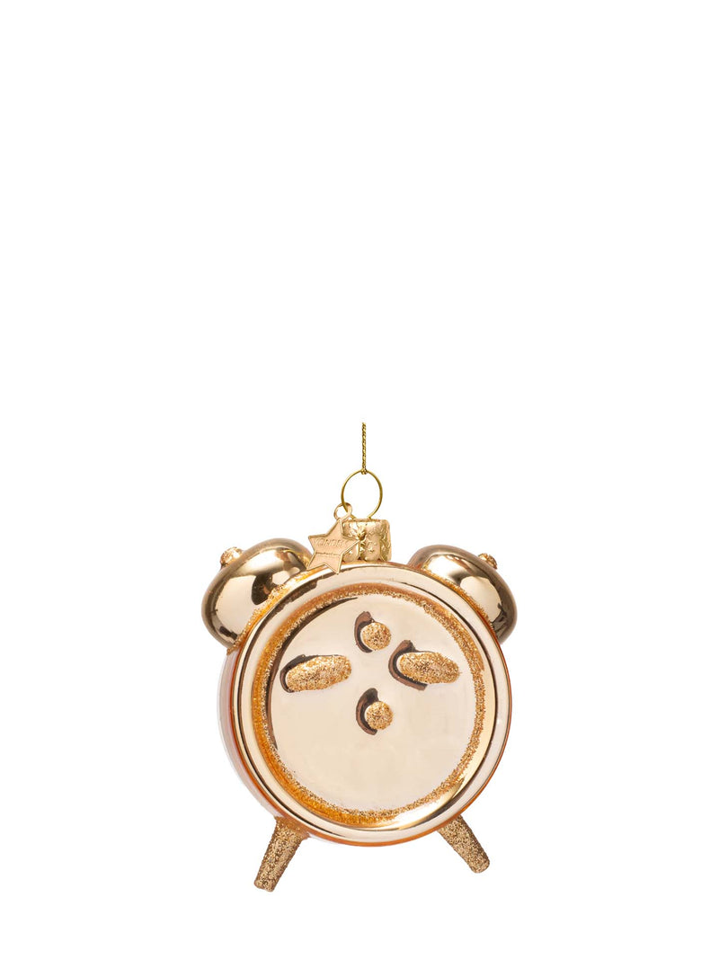 Wine o'clock alarm clock glass ornament