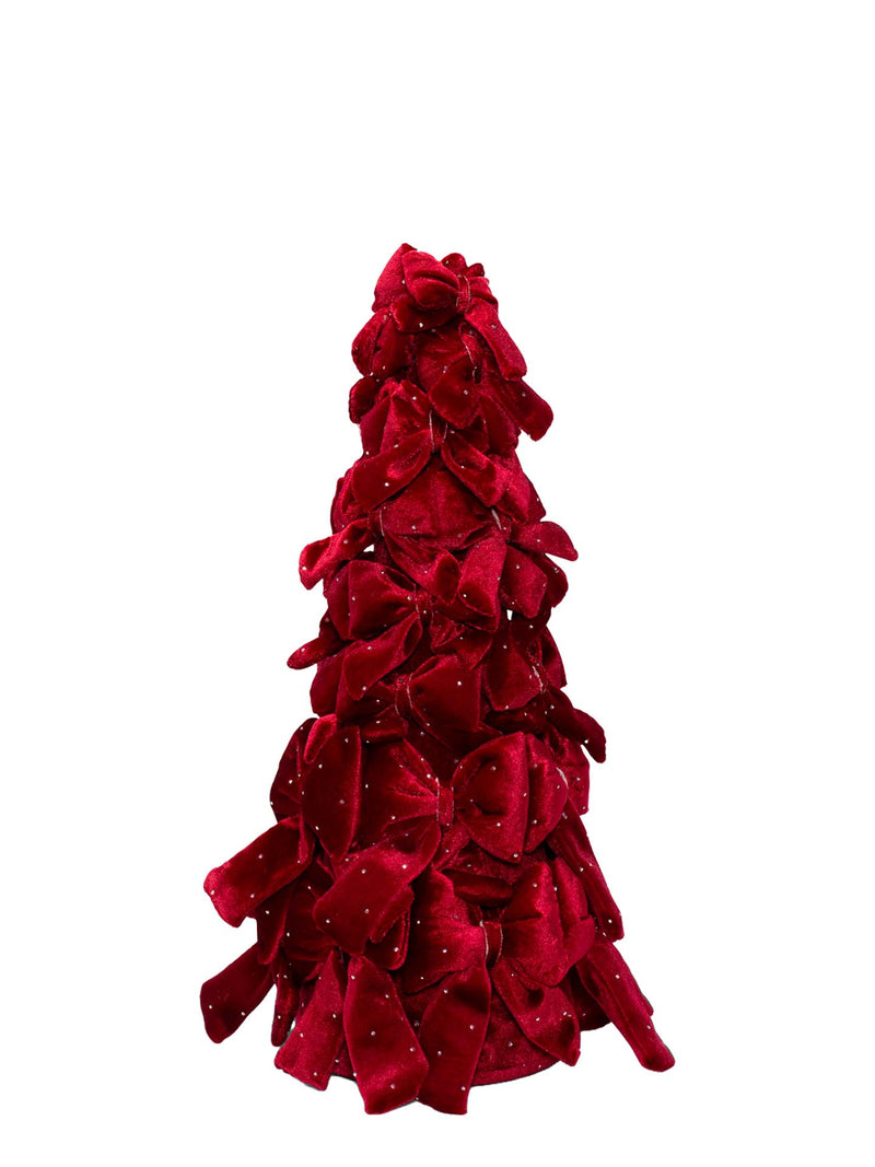Tree with bows and diamonds, red