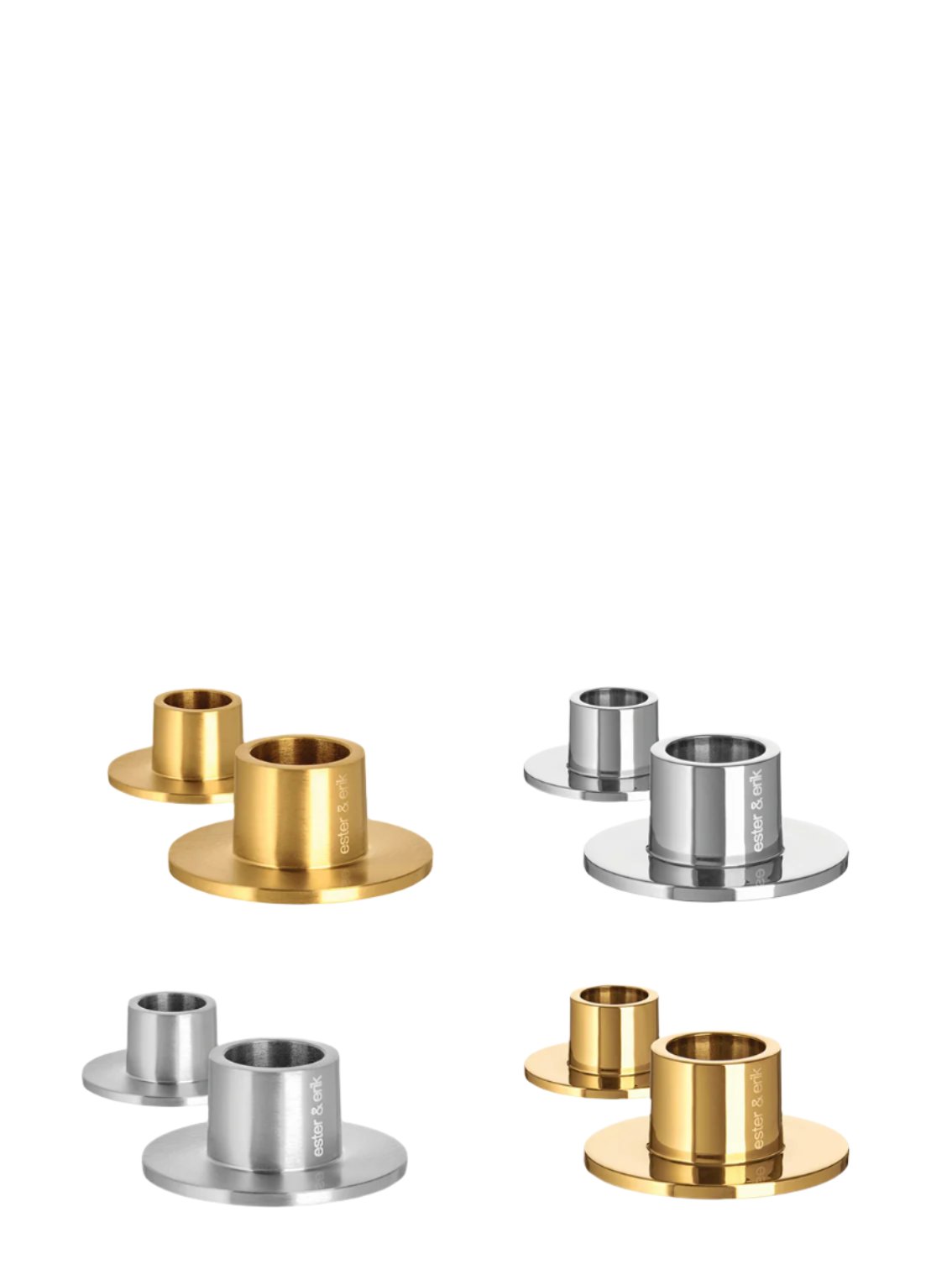 Steel candleholder, 4 metallic colours (medium size)