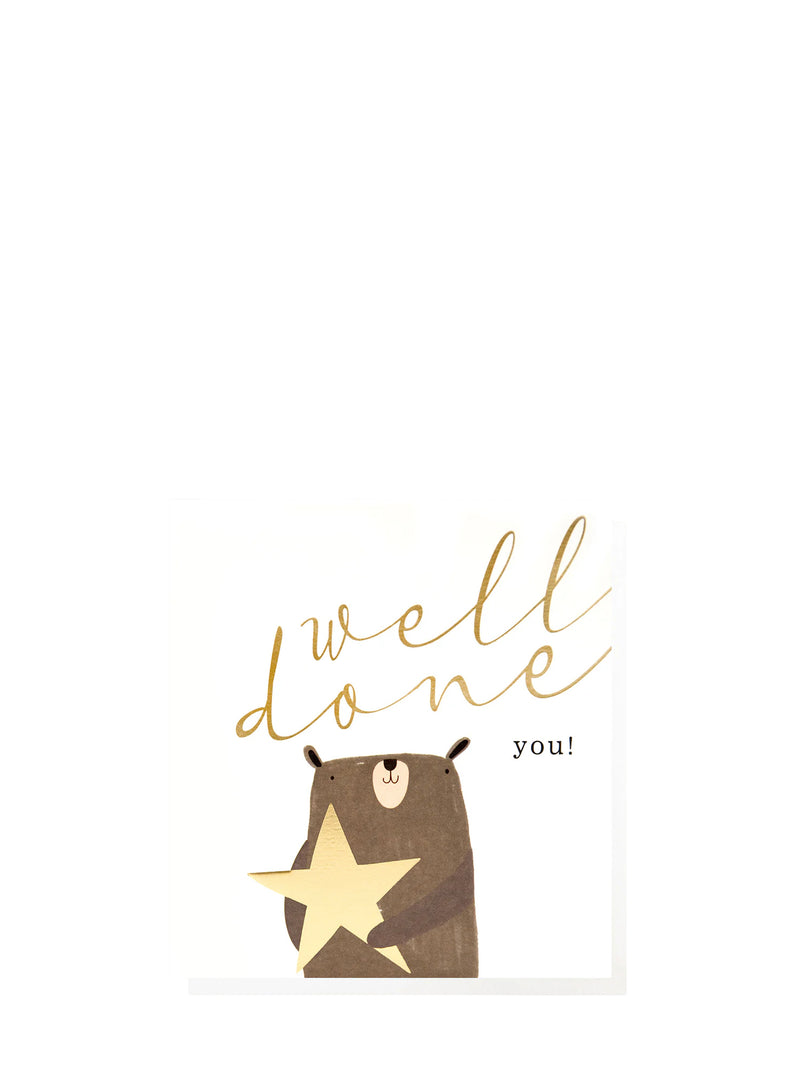 Well done you! Gold star graduation card