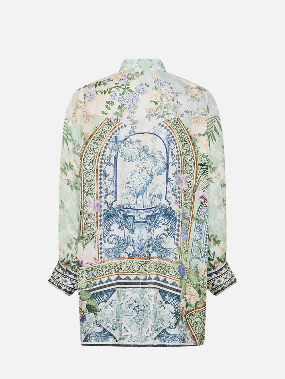 Long line shirt with yoke and button detail, jardim party