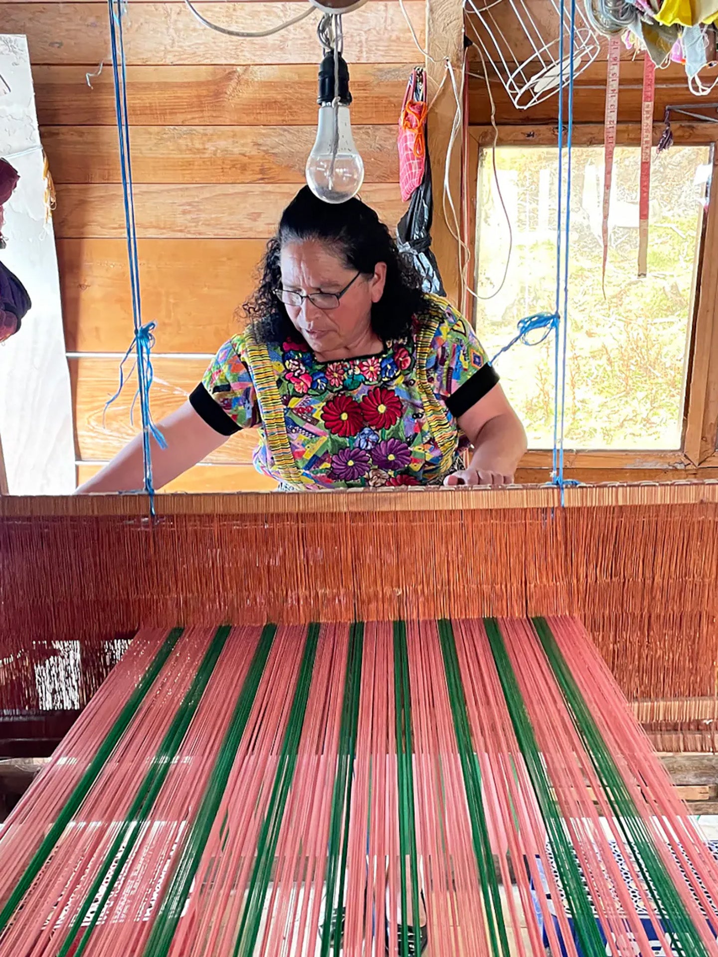 America medium toiletry bag, pink/green