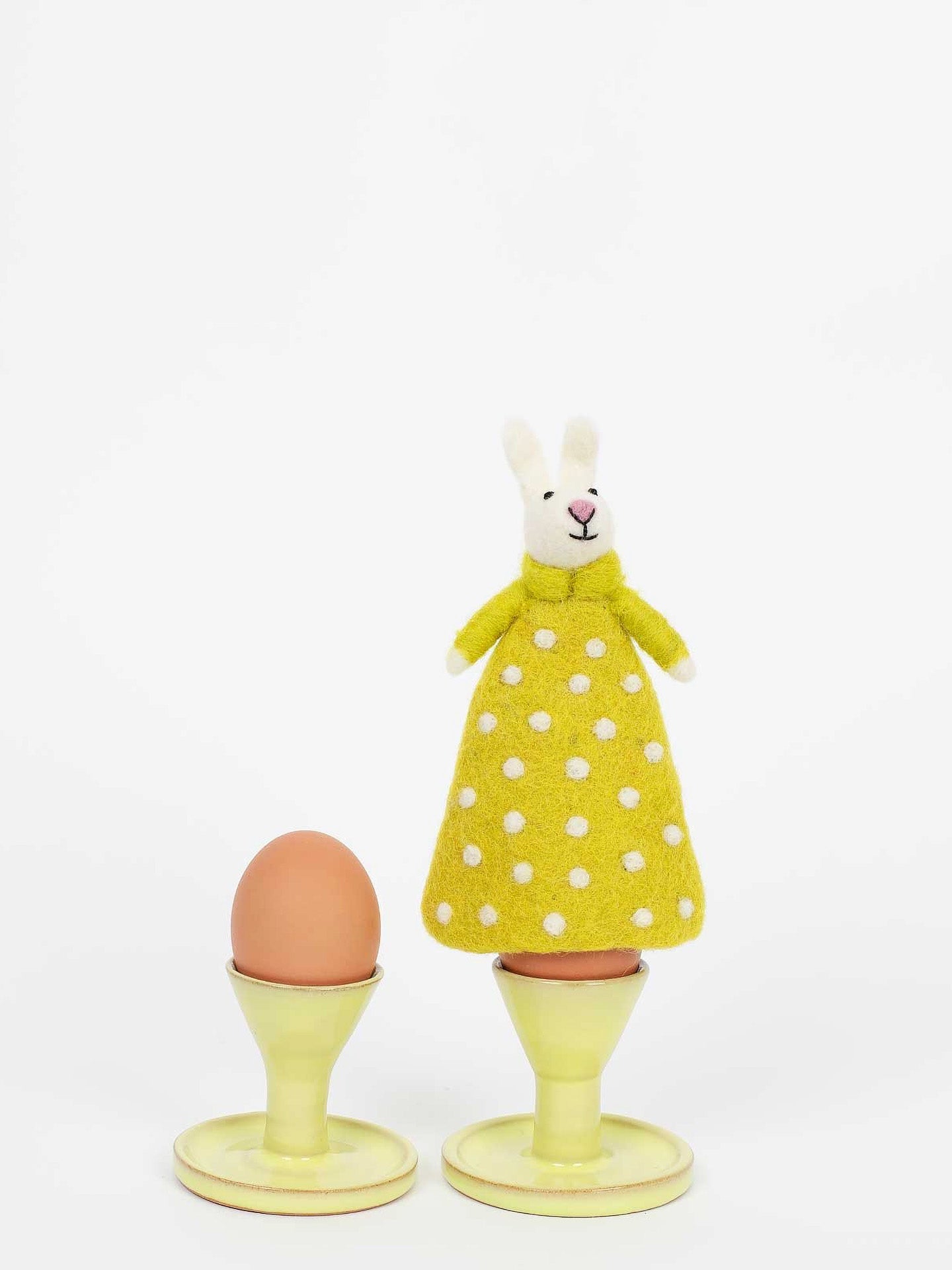 Felt Bunny long dress eggwarmer, yellow