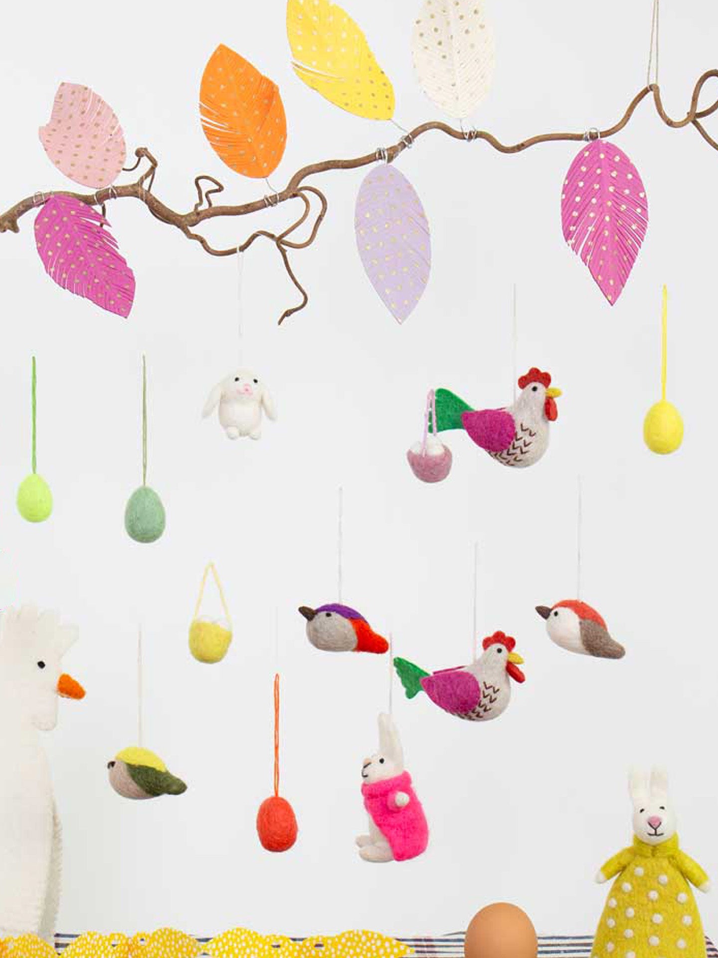 Agda felted chicken easter ornament