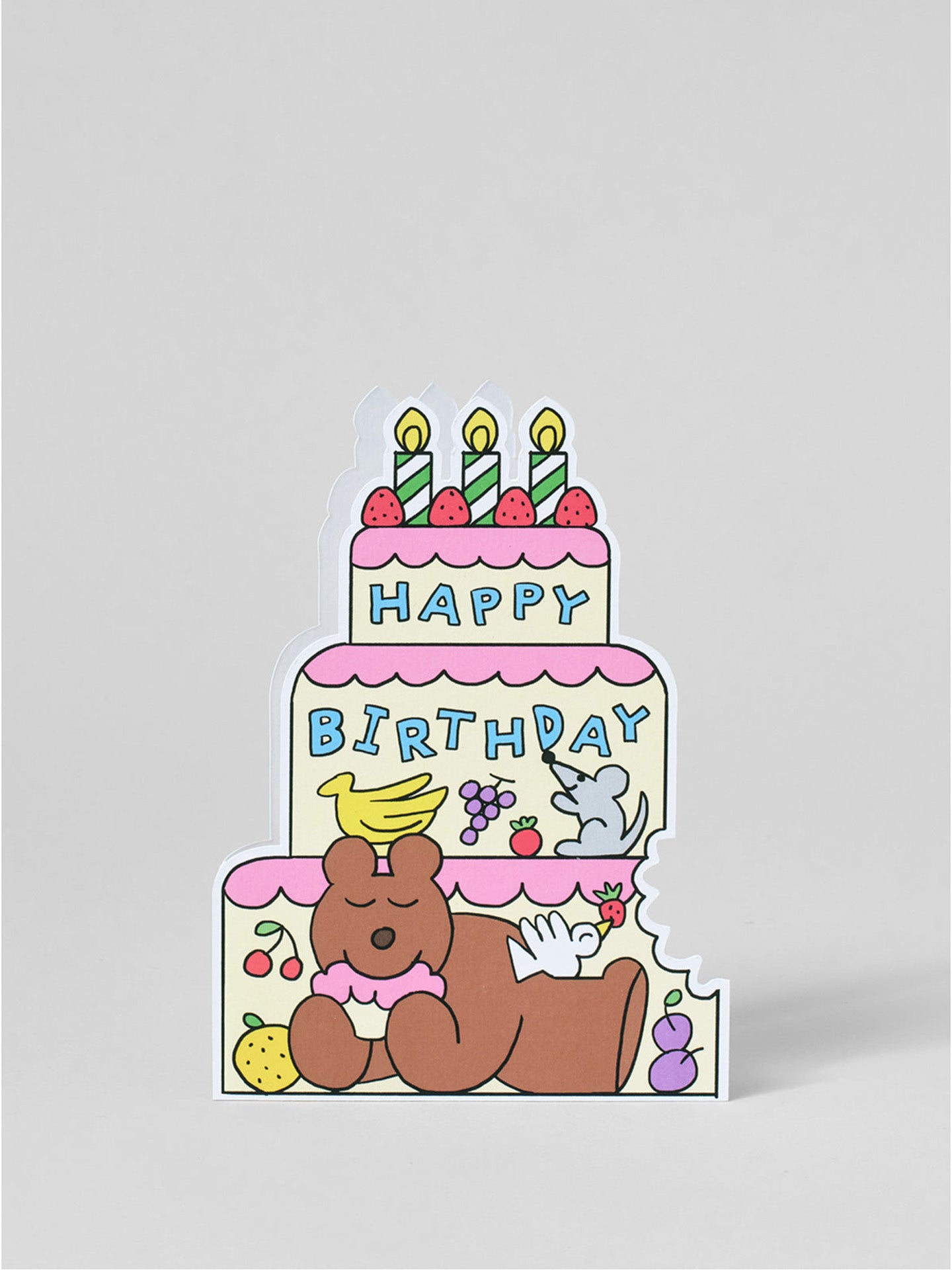 Birthday cake bear card