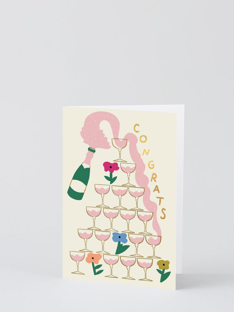 Congrats champagne tower, all occasions card