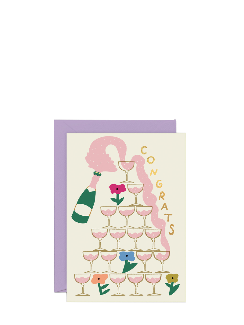 Congrats champagne tower, all occasions card
