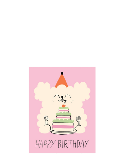 Happy birthday dog & cake birthday card