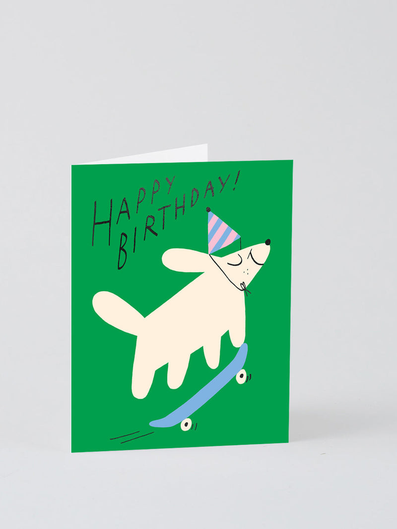 Happy skateboard doggie birthday card