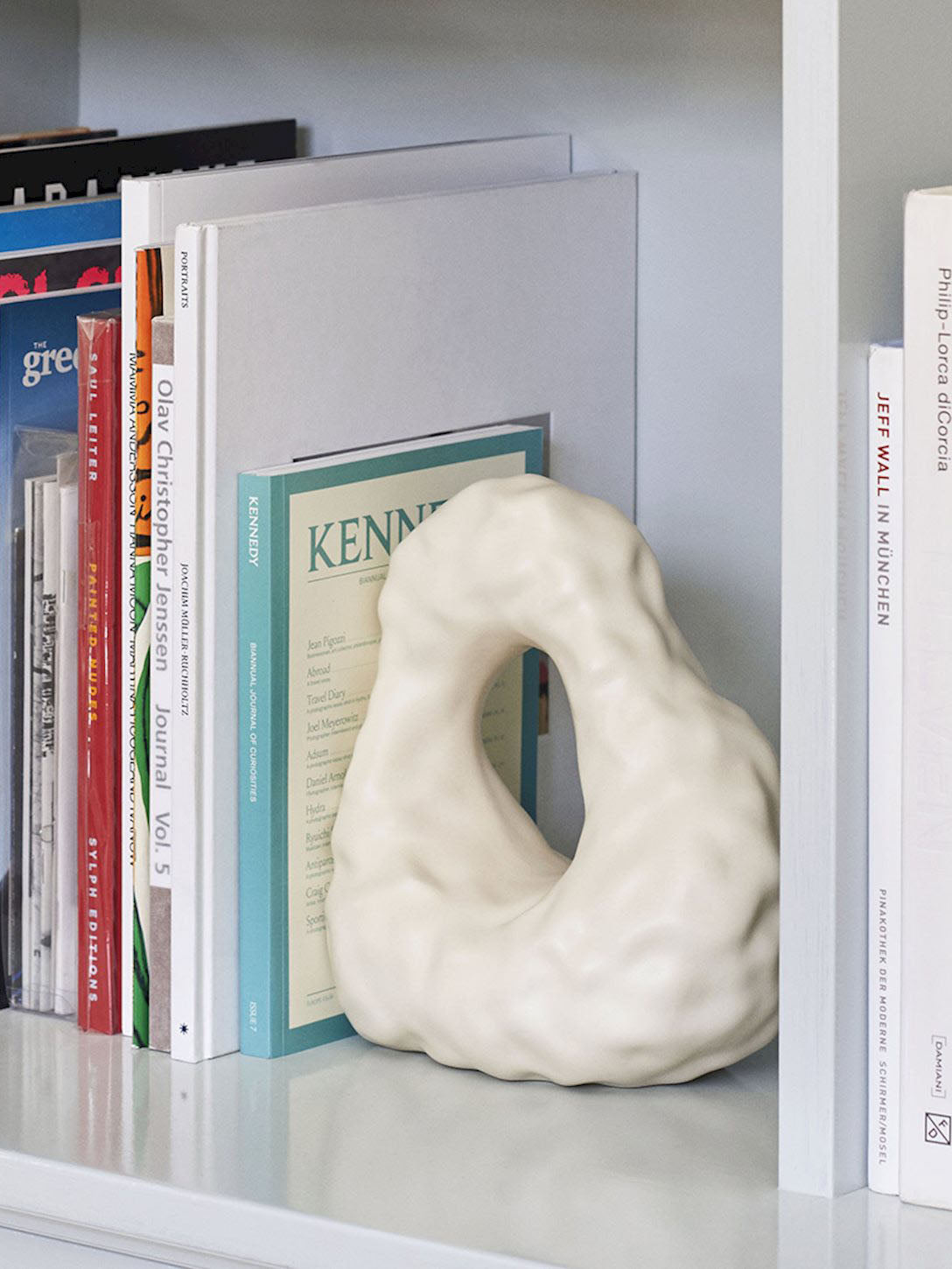 W&S Boulder Bookend, ivory