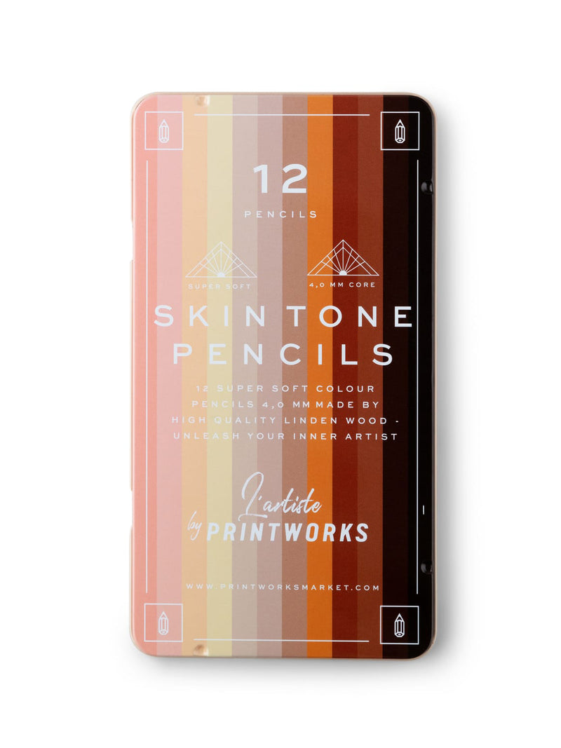 Set of 12 colour pencils, skin tones