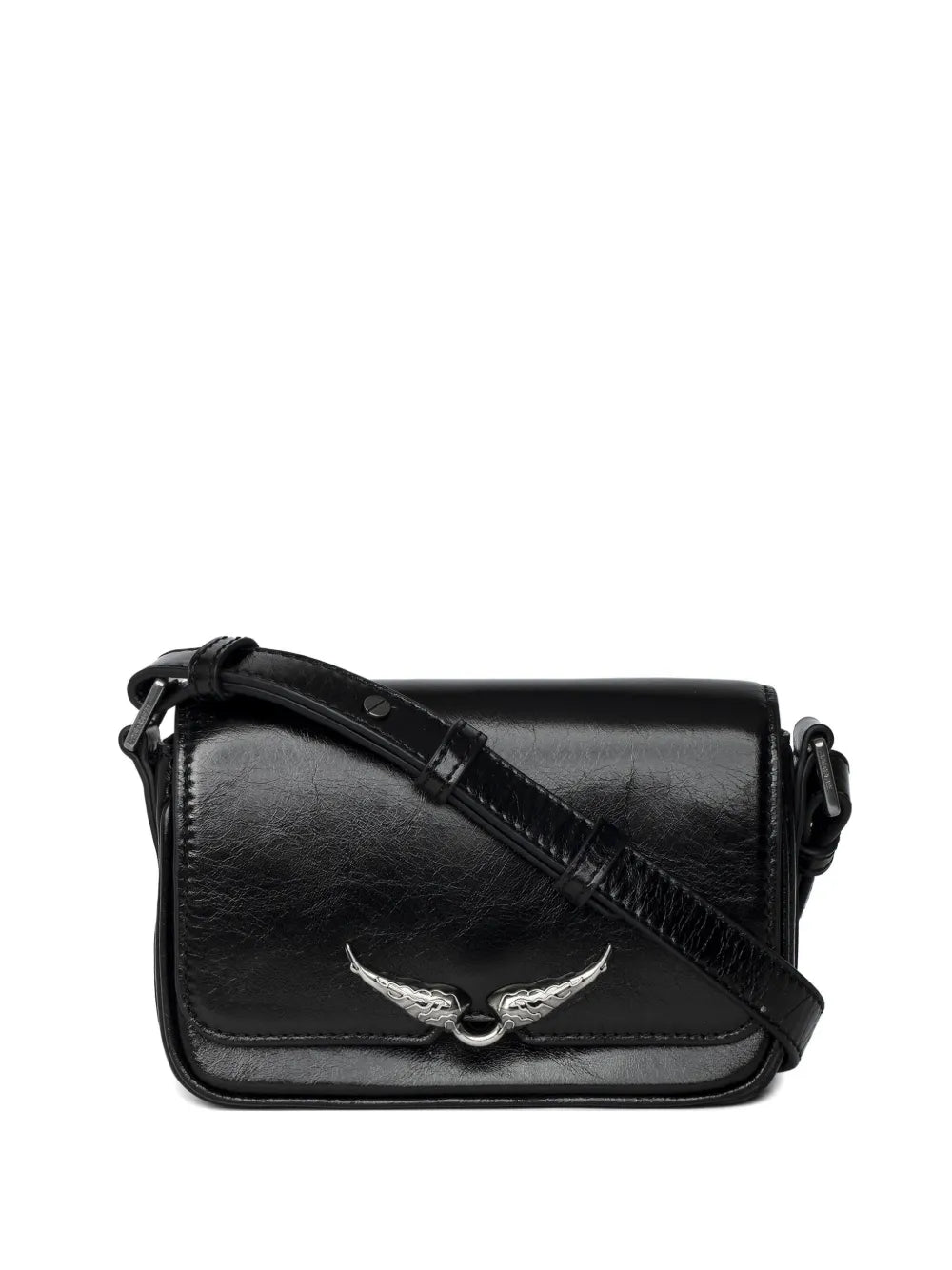 Le Zazi vintage patent crossbody bag, black