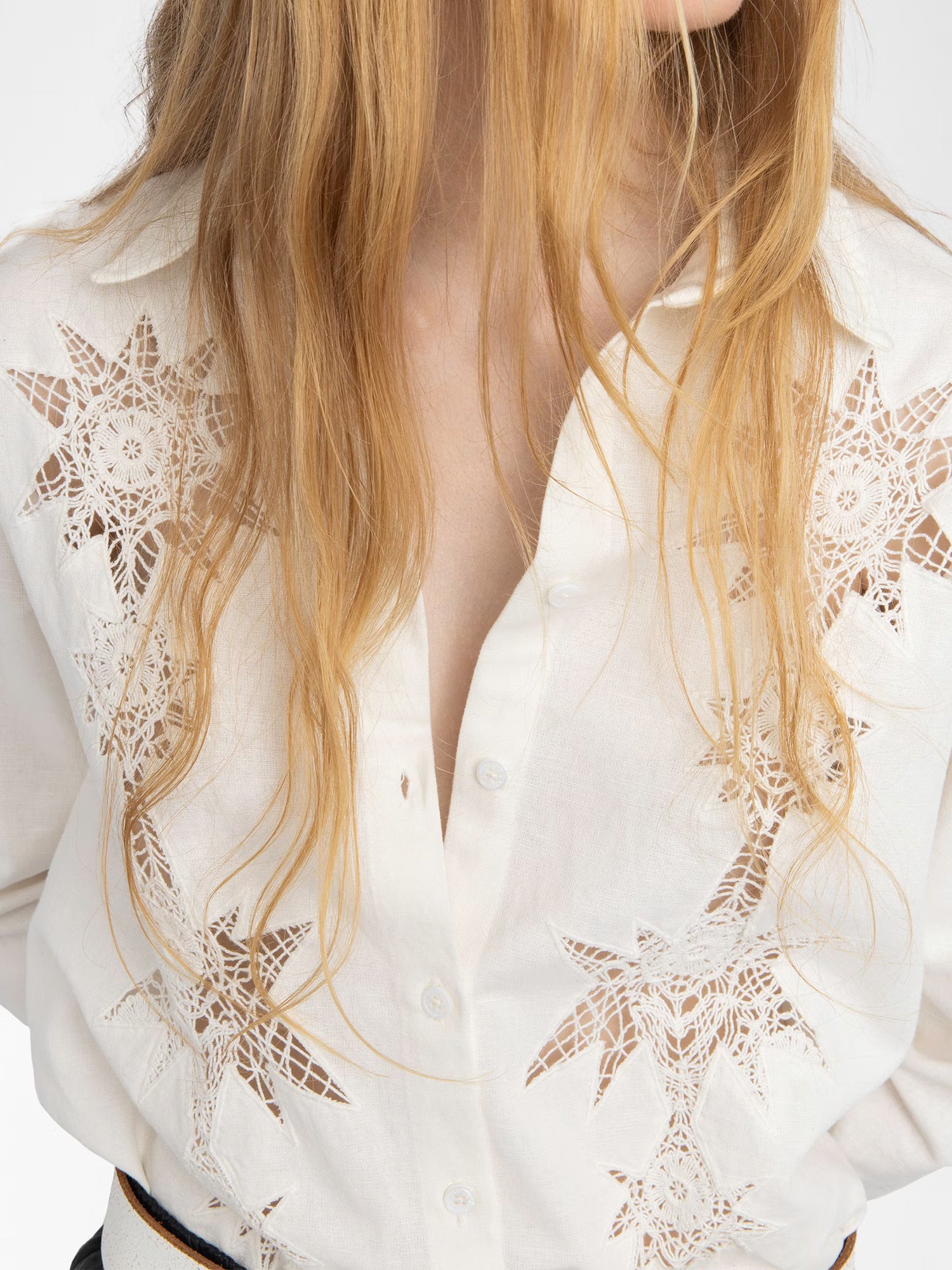 Morning cotton-linen embroidered shirt, judo