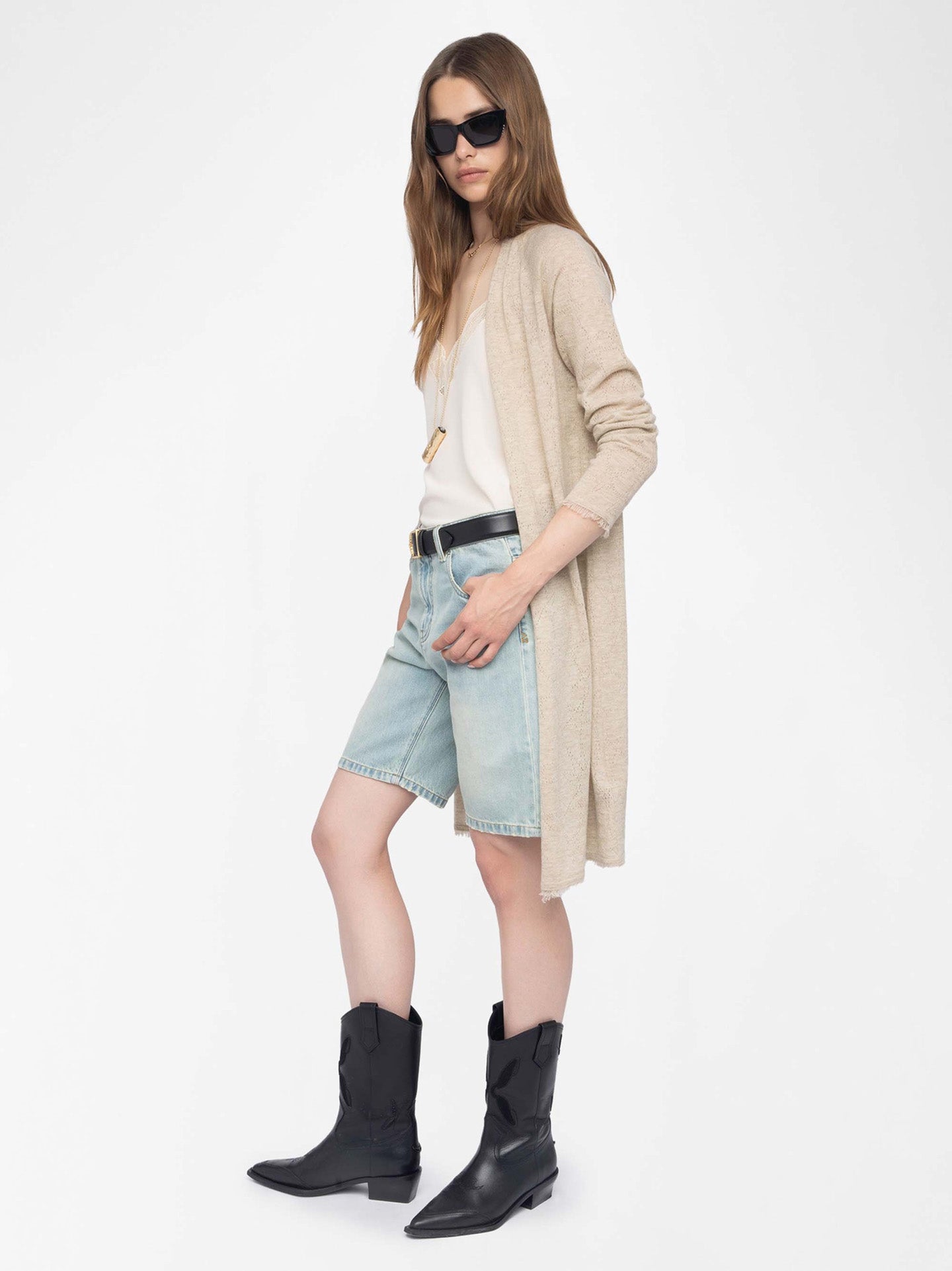 Daffyz cashmere cardigan, Beige