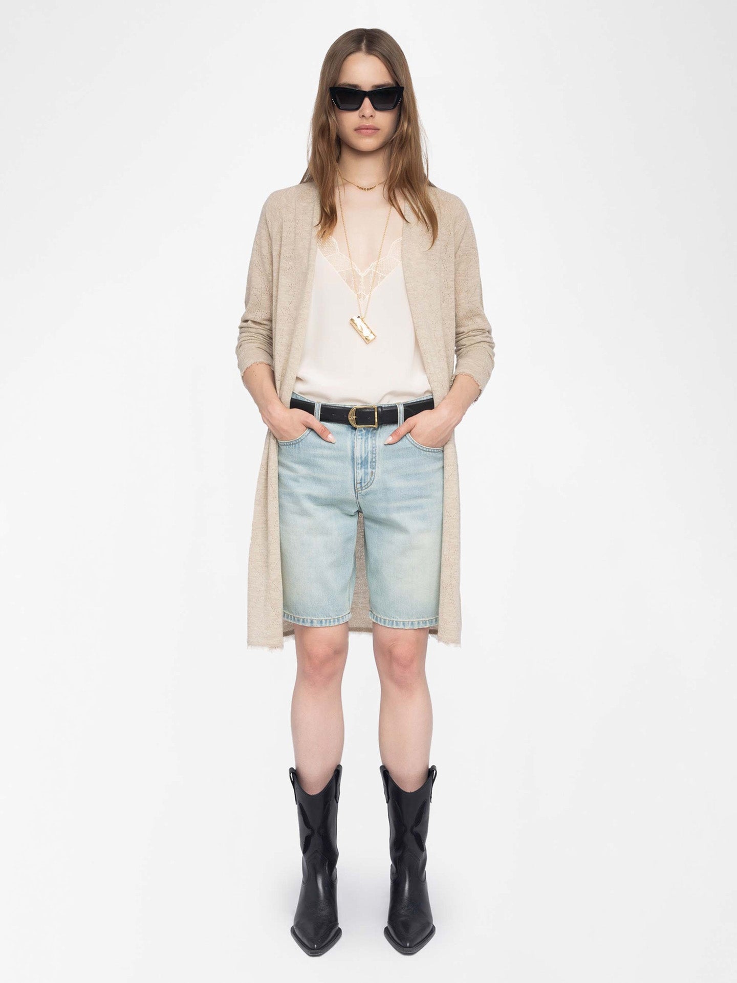 Daffyz cashmere cardigan, Beige
