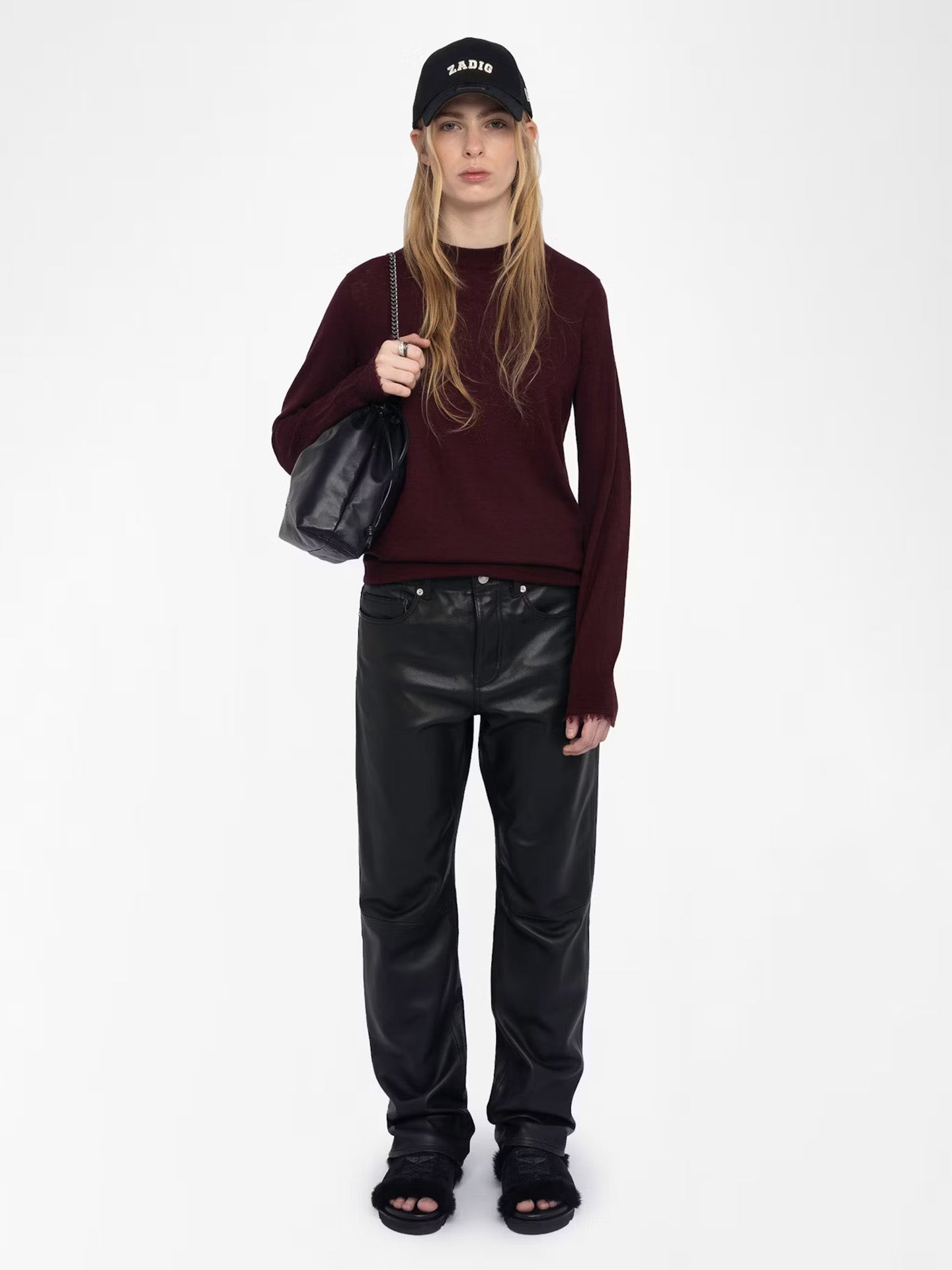 Ivy cashmere jumper, burgundy