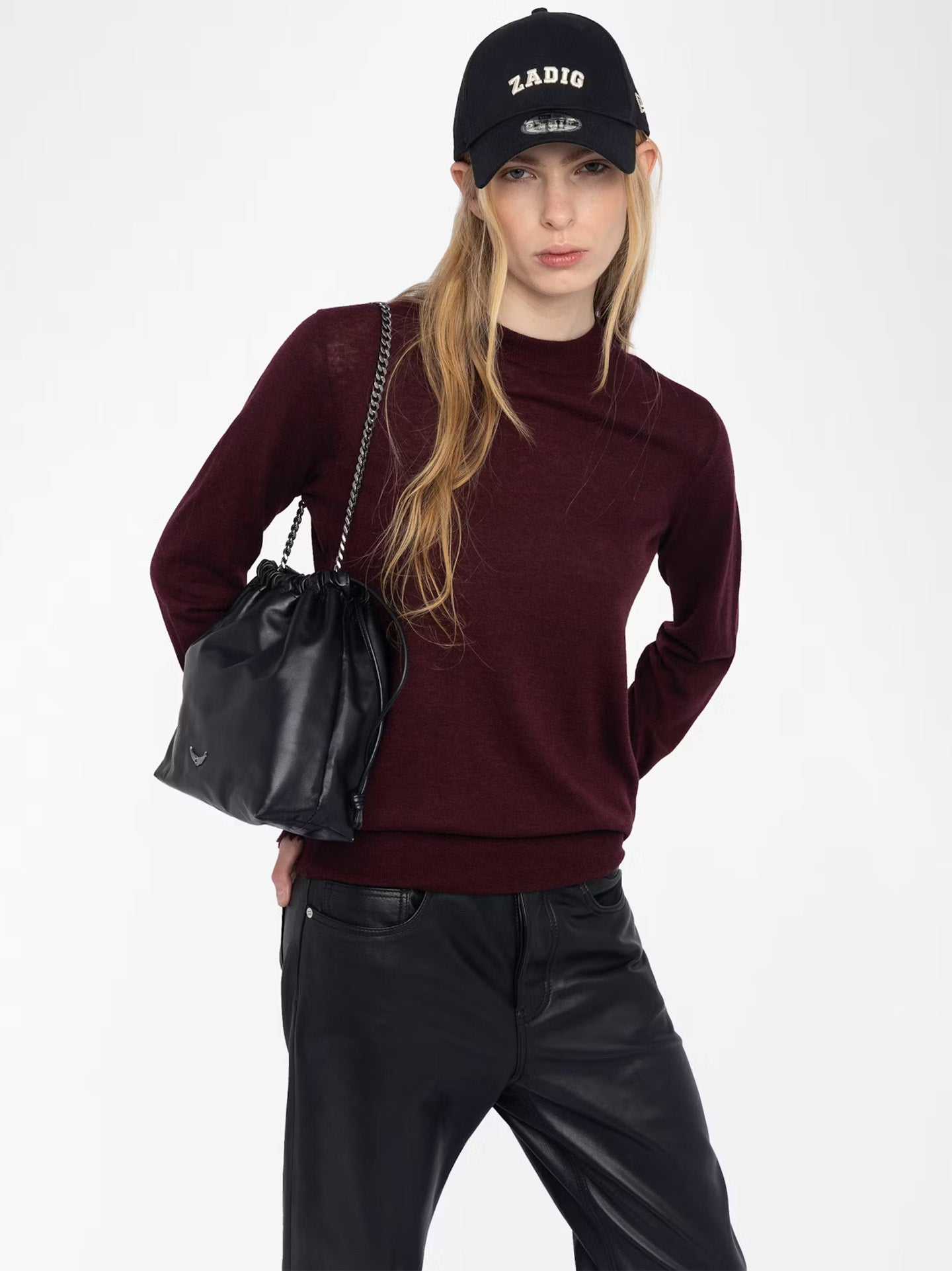 Ivy cashmere jumper, burgundy