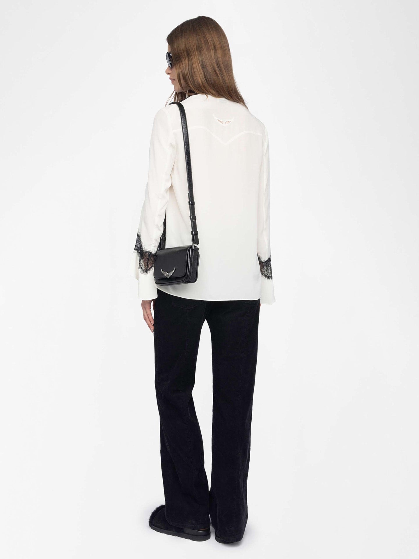Tuan lace blouse, White/Black