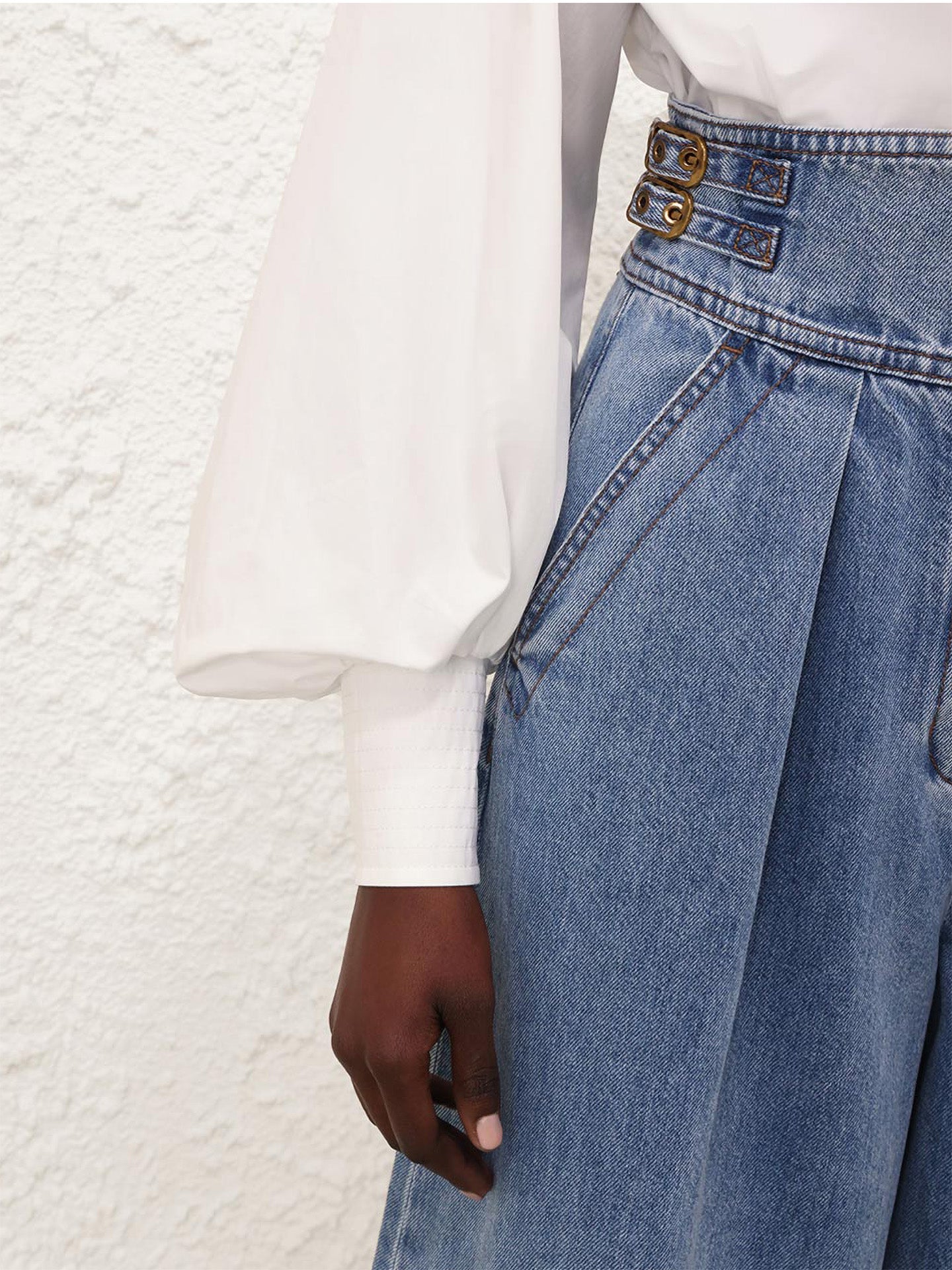 Utility billow blouse, ivory