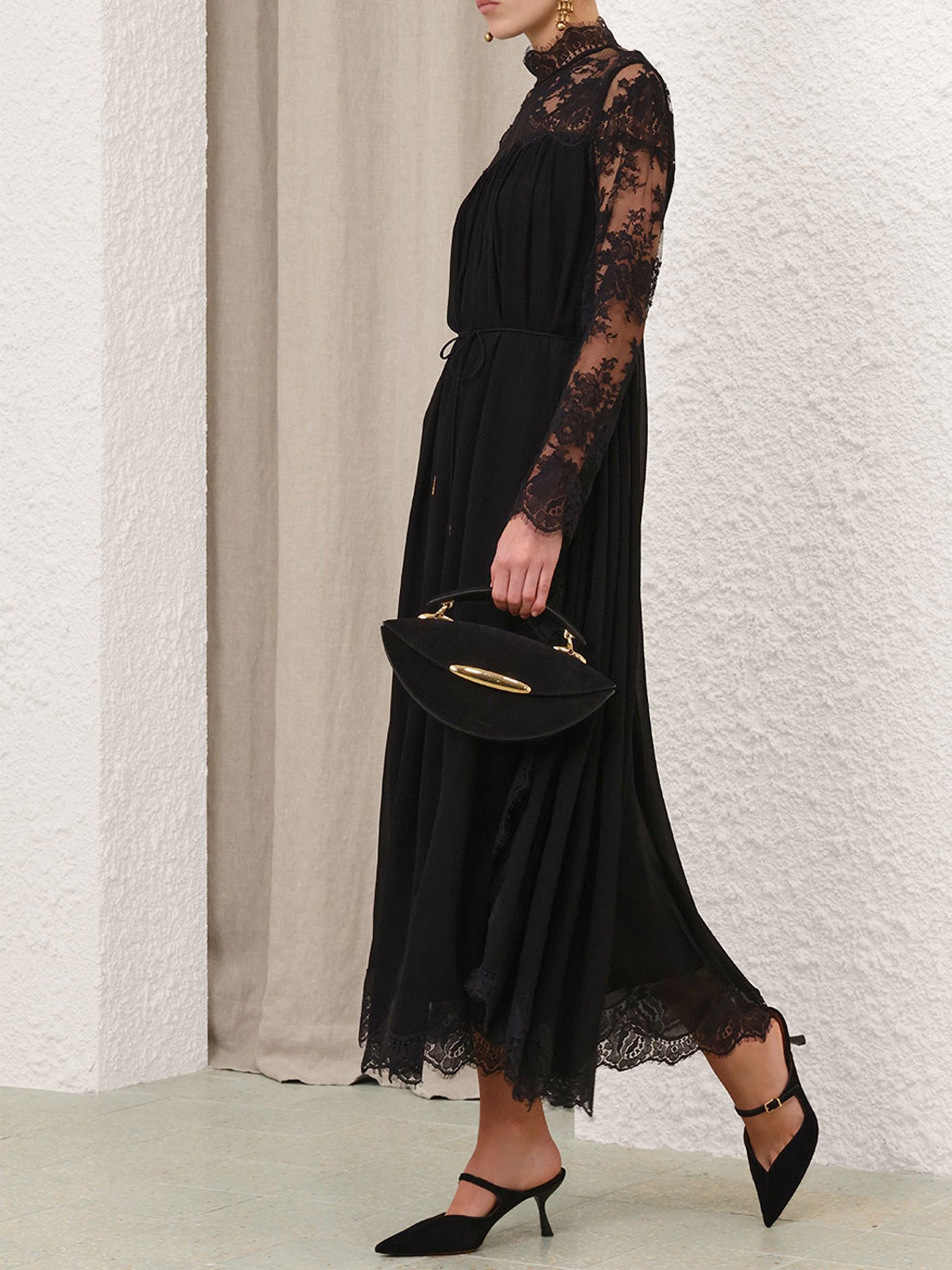 Hypnotic batwing maxi dress, black