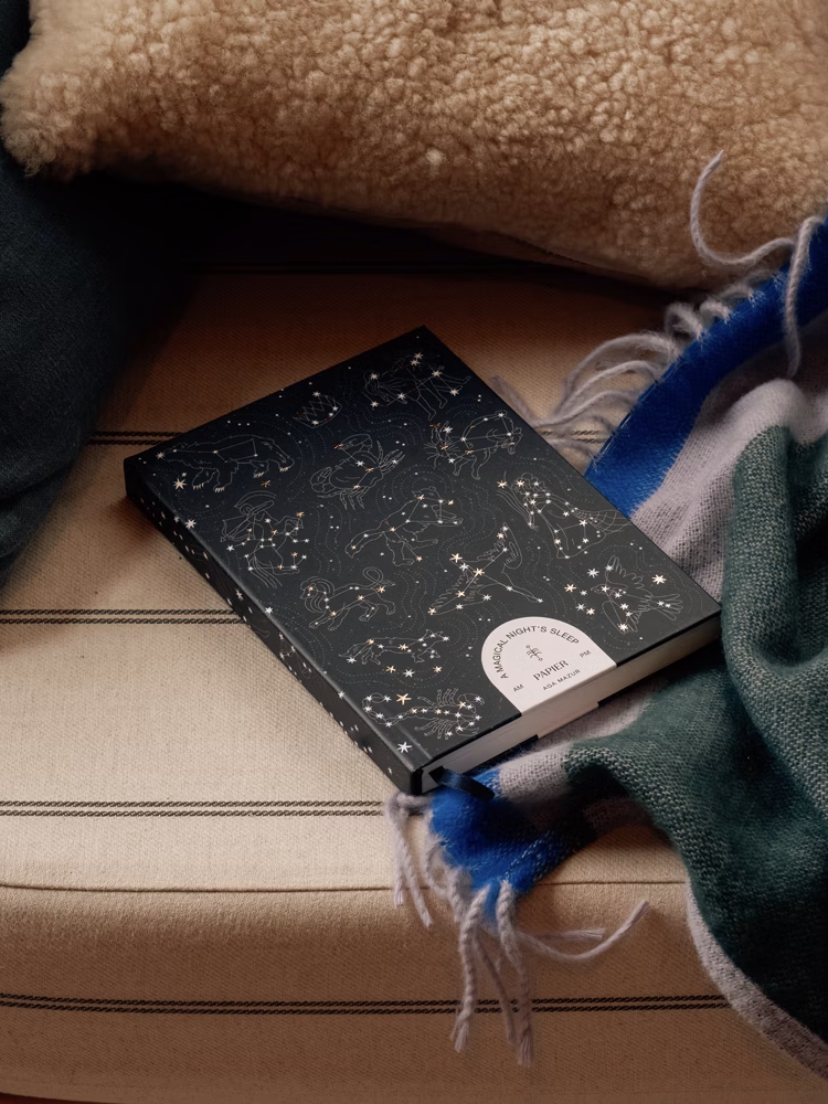 Zodiac sleep journal, navy foil