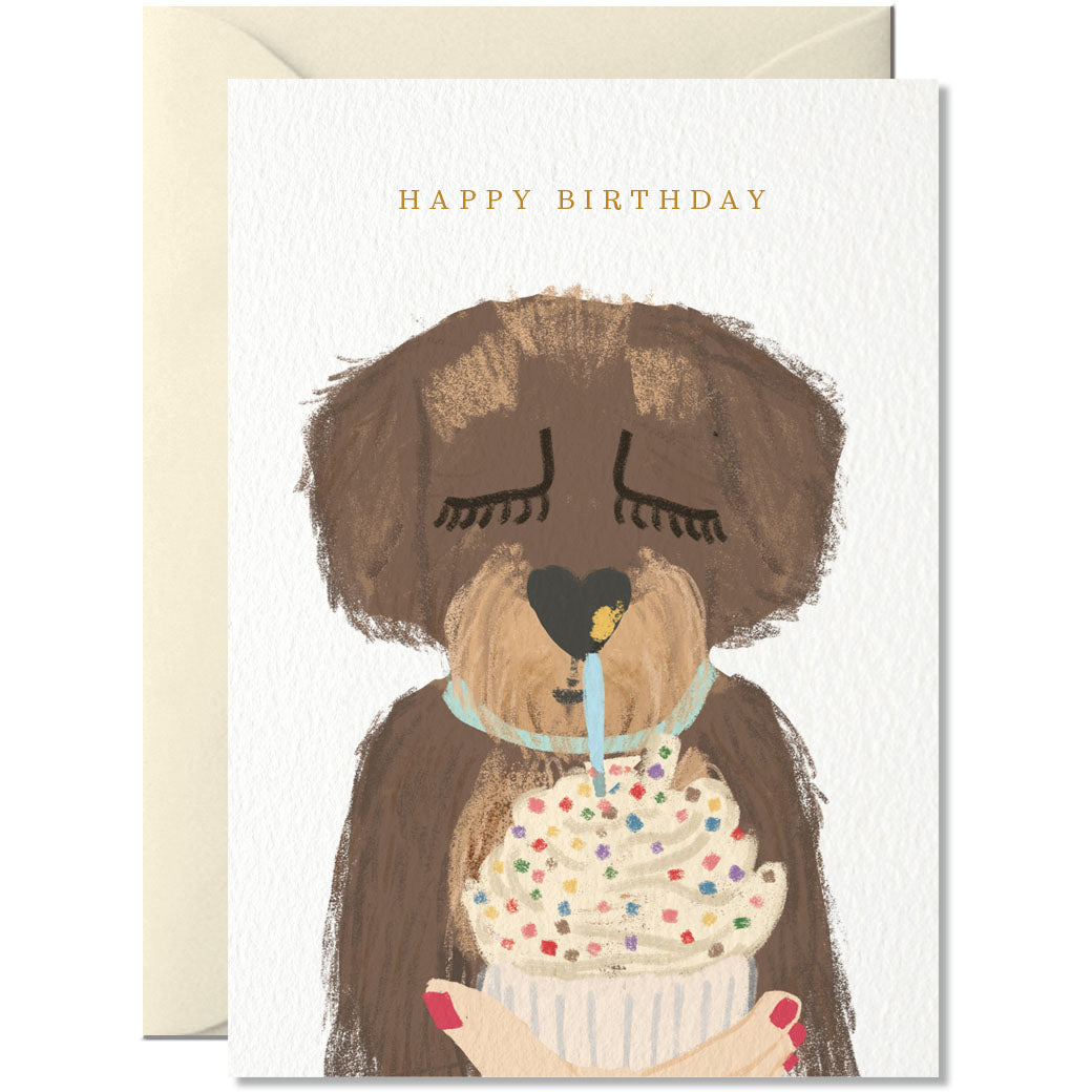 Happy birthday dog, greeting card
