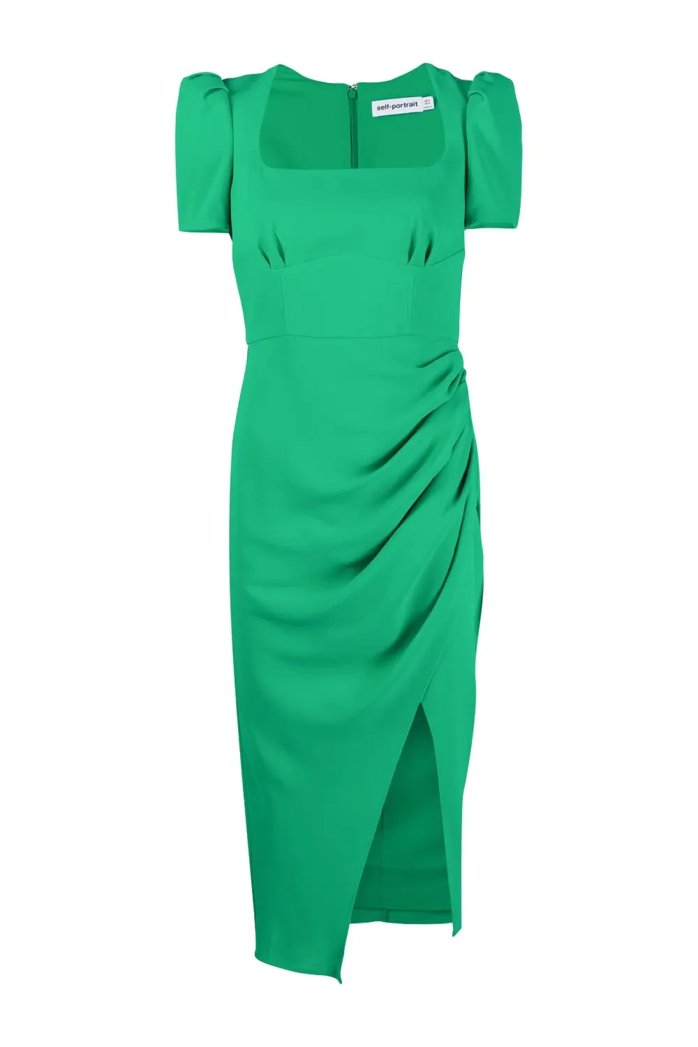 Crepe midi dress, green