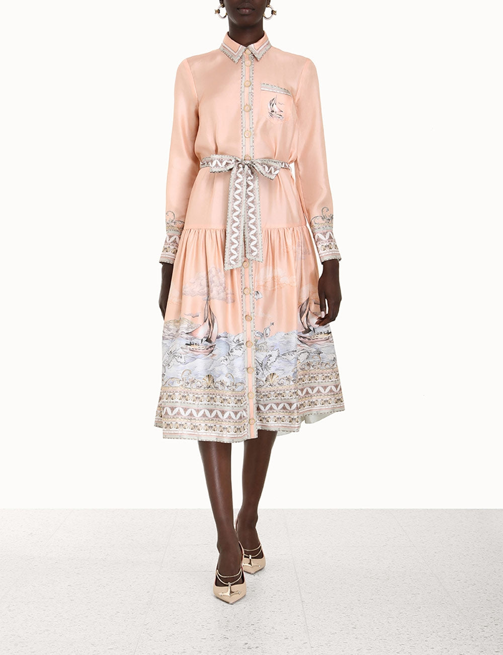 High Tide Odyssey-print shirt dress