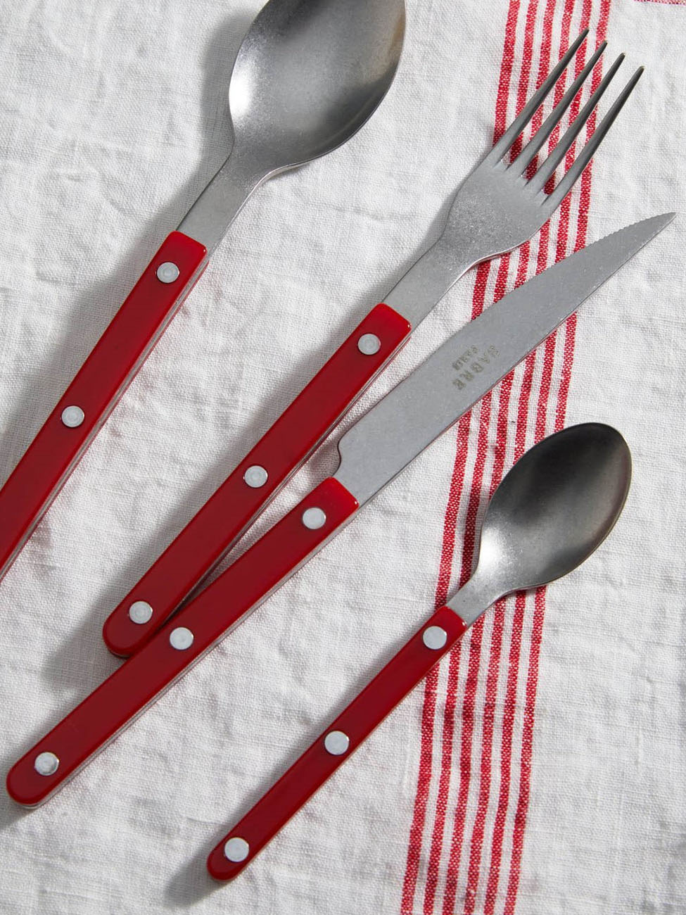 Bistrot dinner knife vintage, burgundy