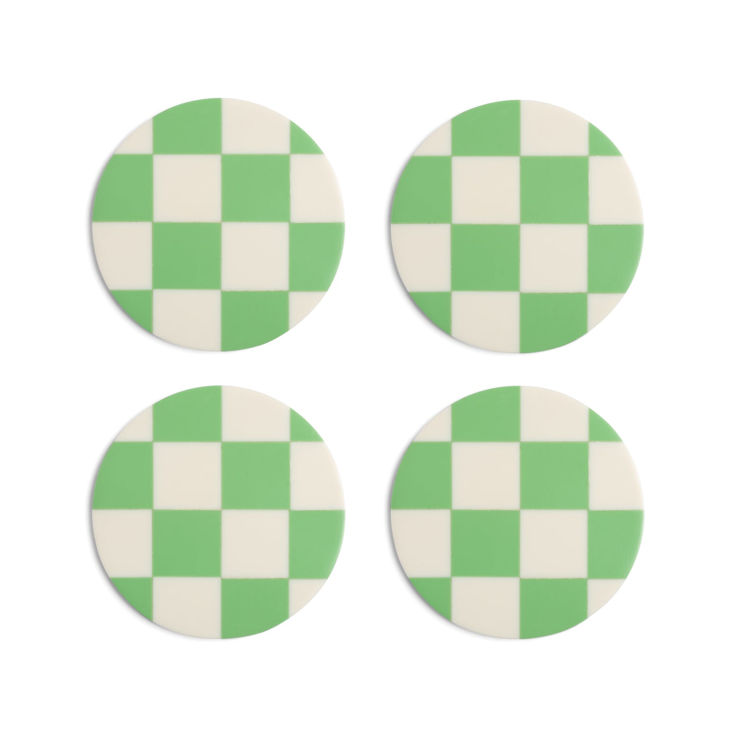Coaster check mint, set of 4