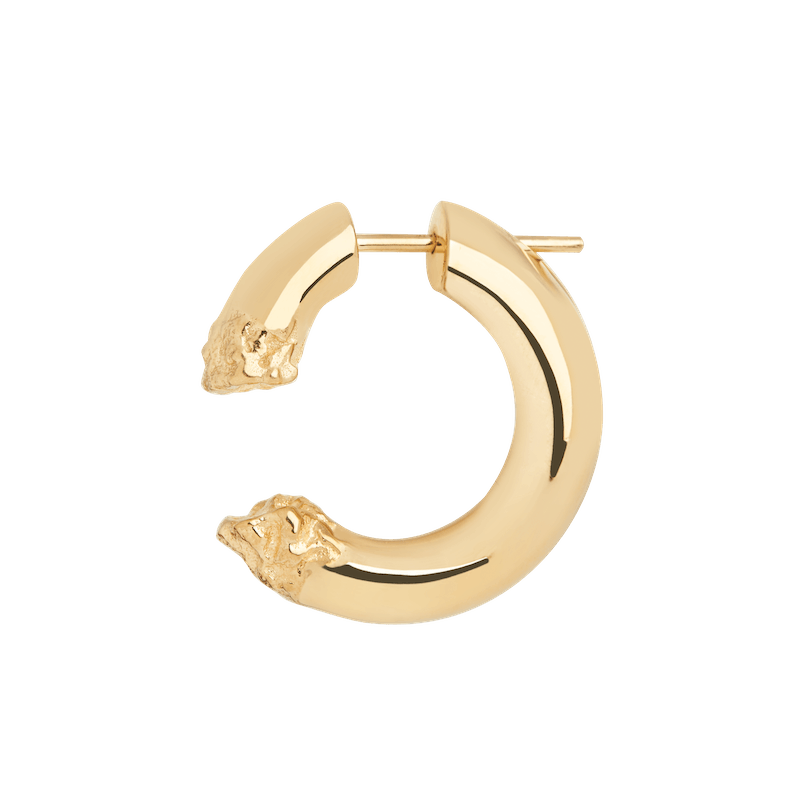 Terra 24 textured hoop earring, gold plated