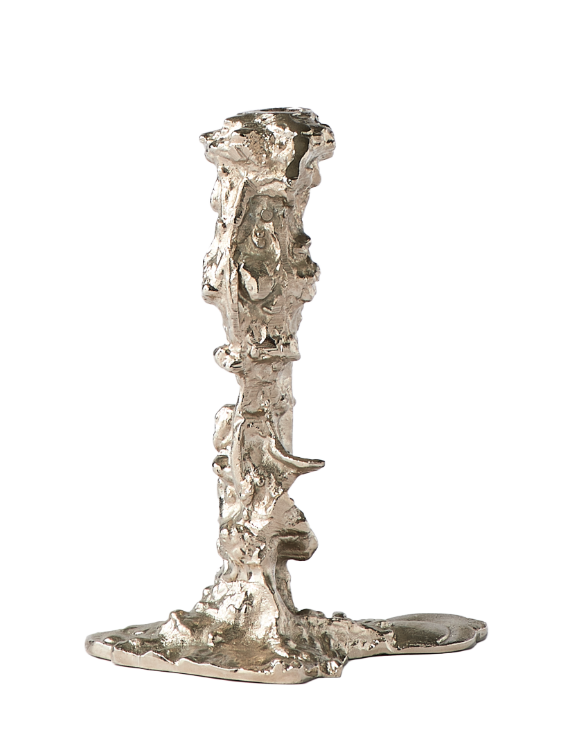 Drip candle holder, silver (L)