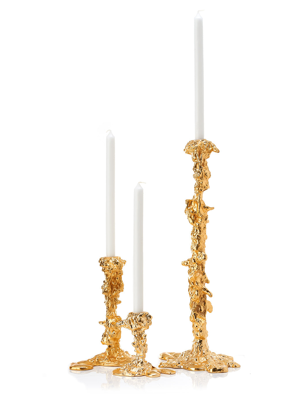 Drip candle holder, gold (S)