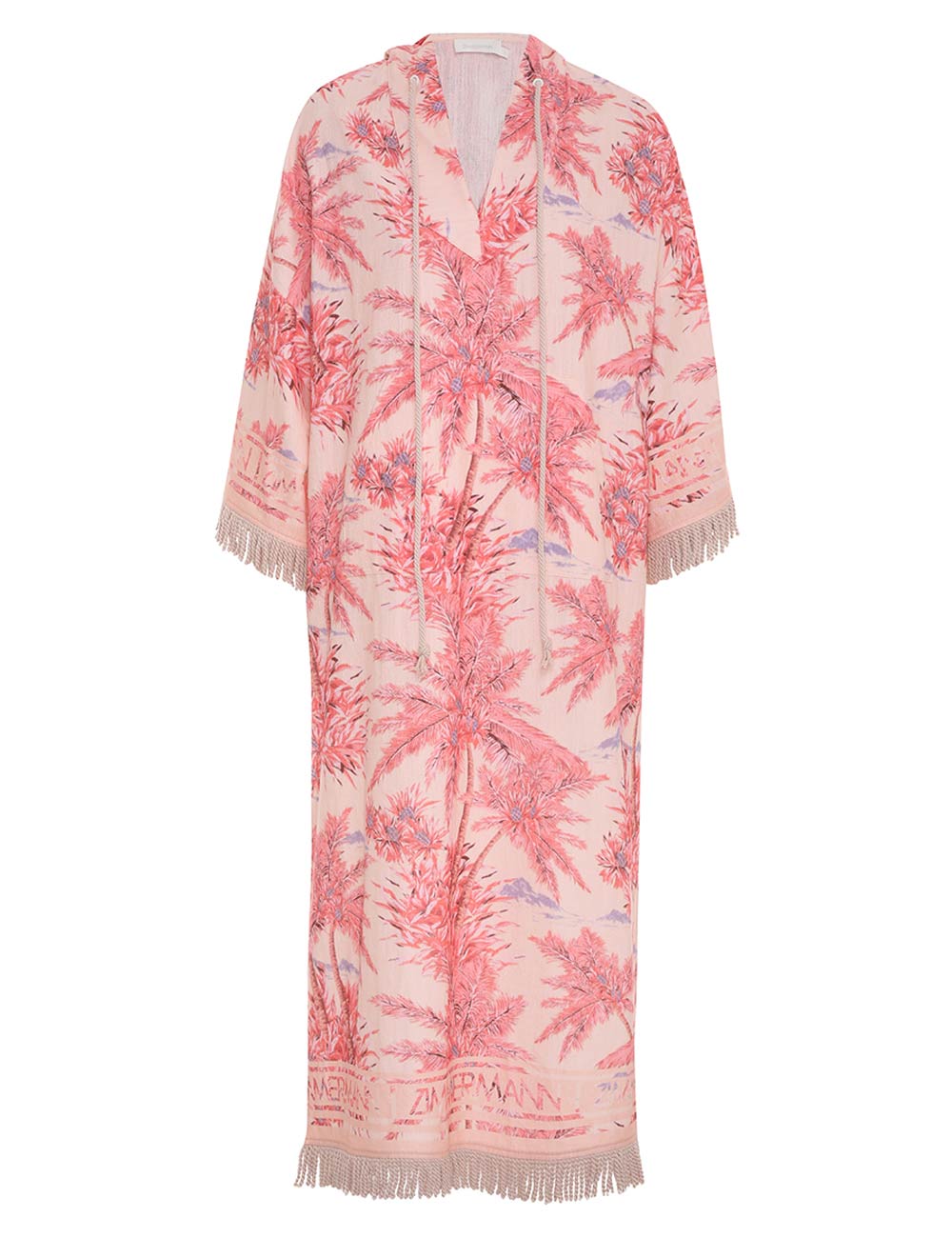 Cira palm-print tasselled dress