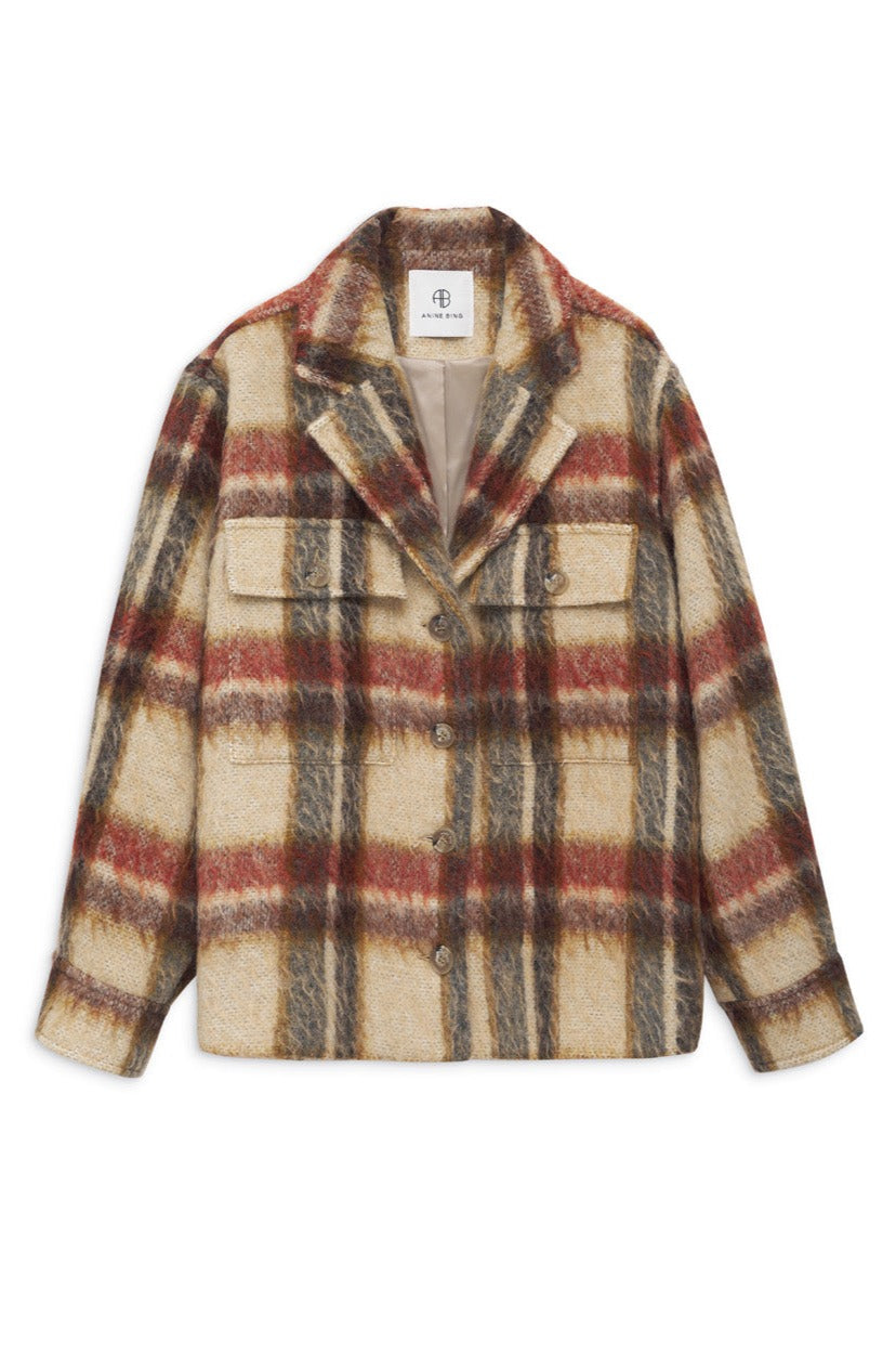 Flynn jacket, oatmeal plaid