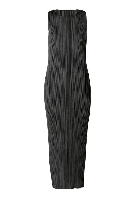 Basics pleated sleeveless dress by Pleats Please Issey Miyake. Carryover style.