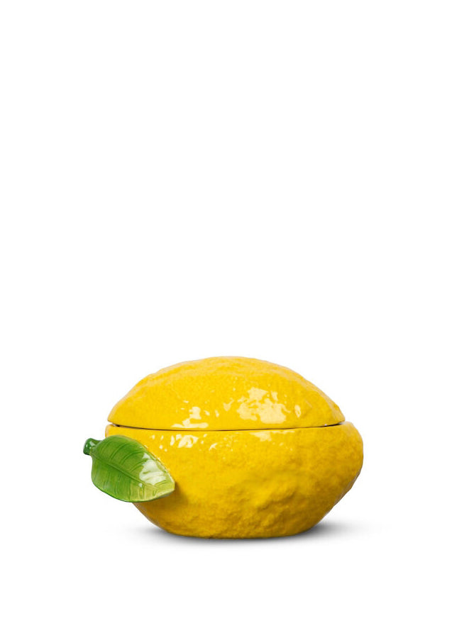 Lemon bowl with lid, yellow