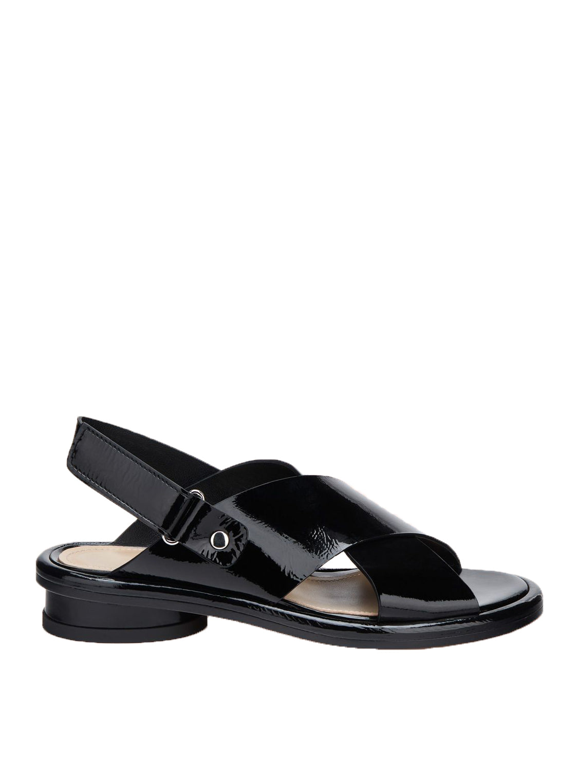 AGL Alison criss sandals patent black My o My