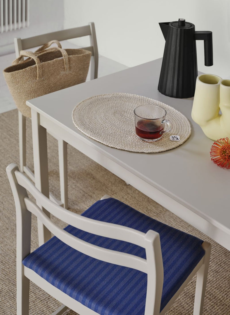 Oval braided placemat Elin, white