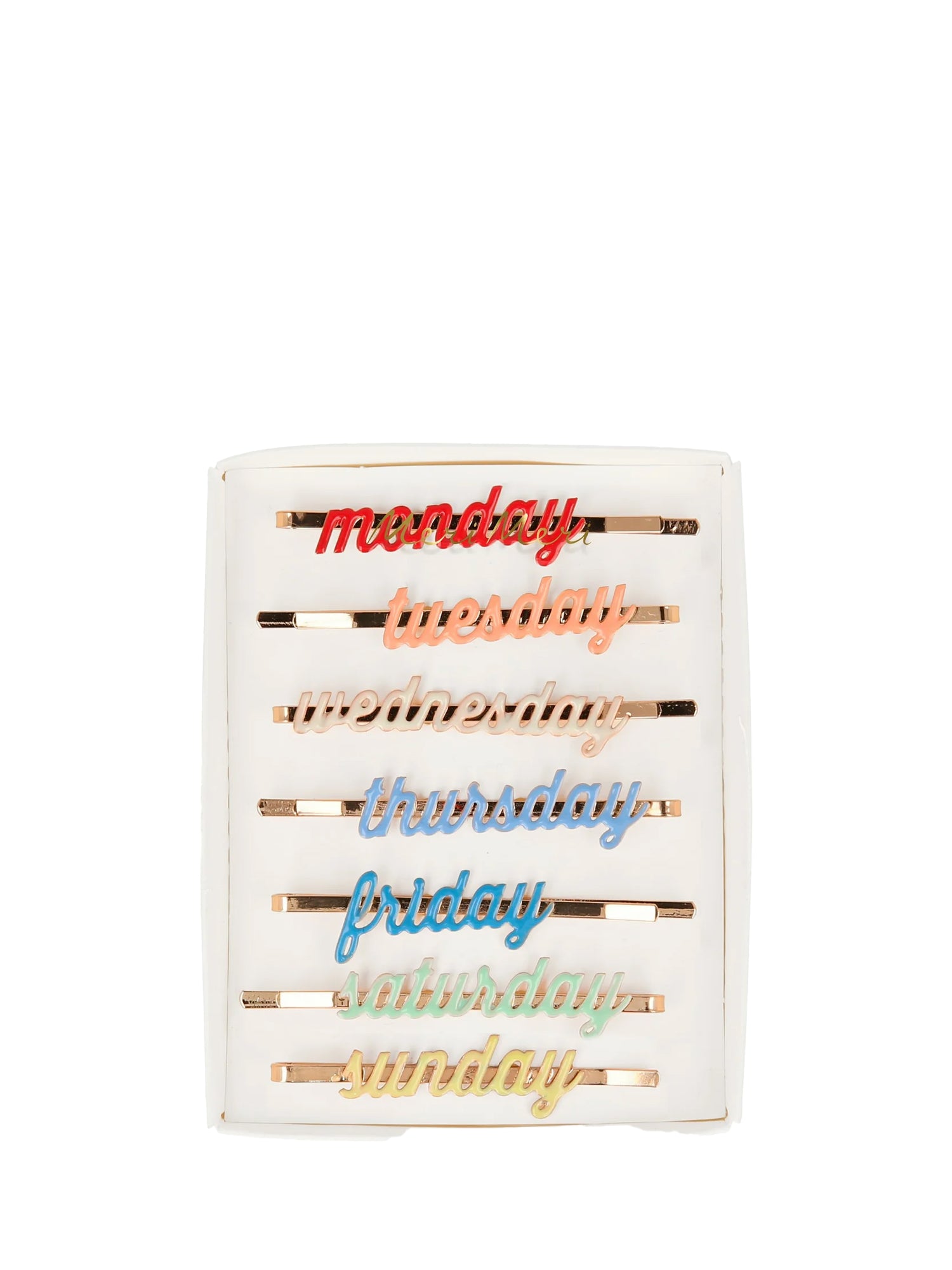 Enamel week day hair slides (set of 7)