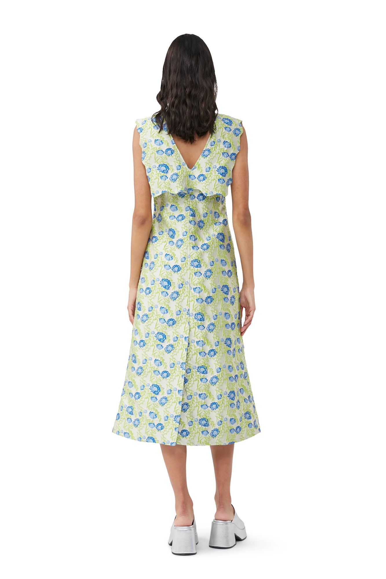 Jacquard Rhythm Collar Long Dress