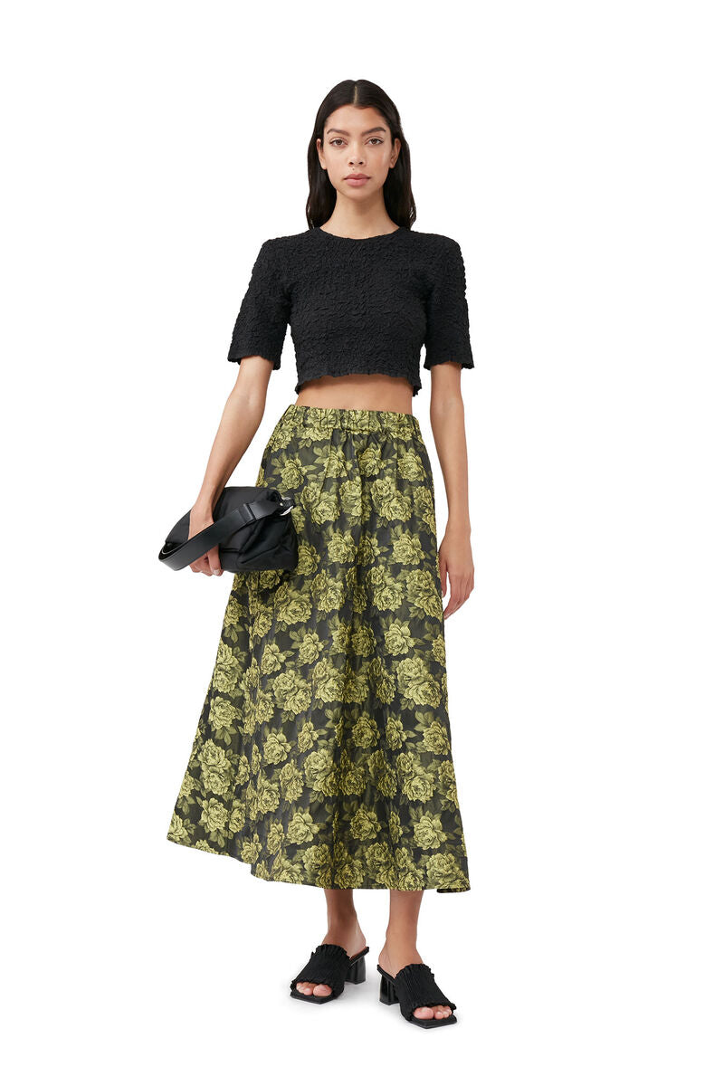 Jacquard Suiting Maxi Skirt