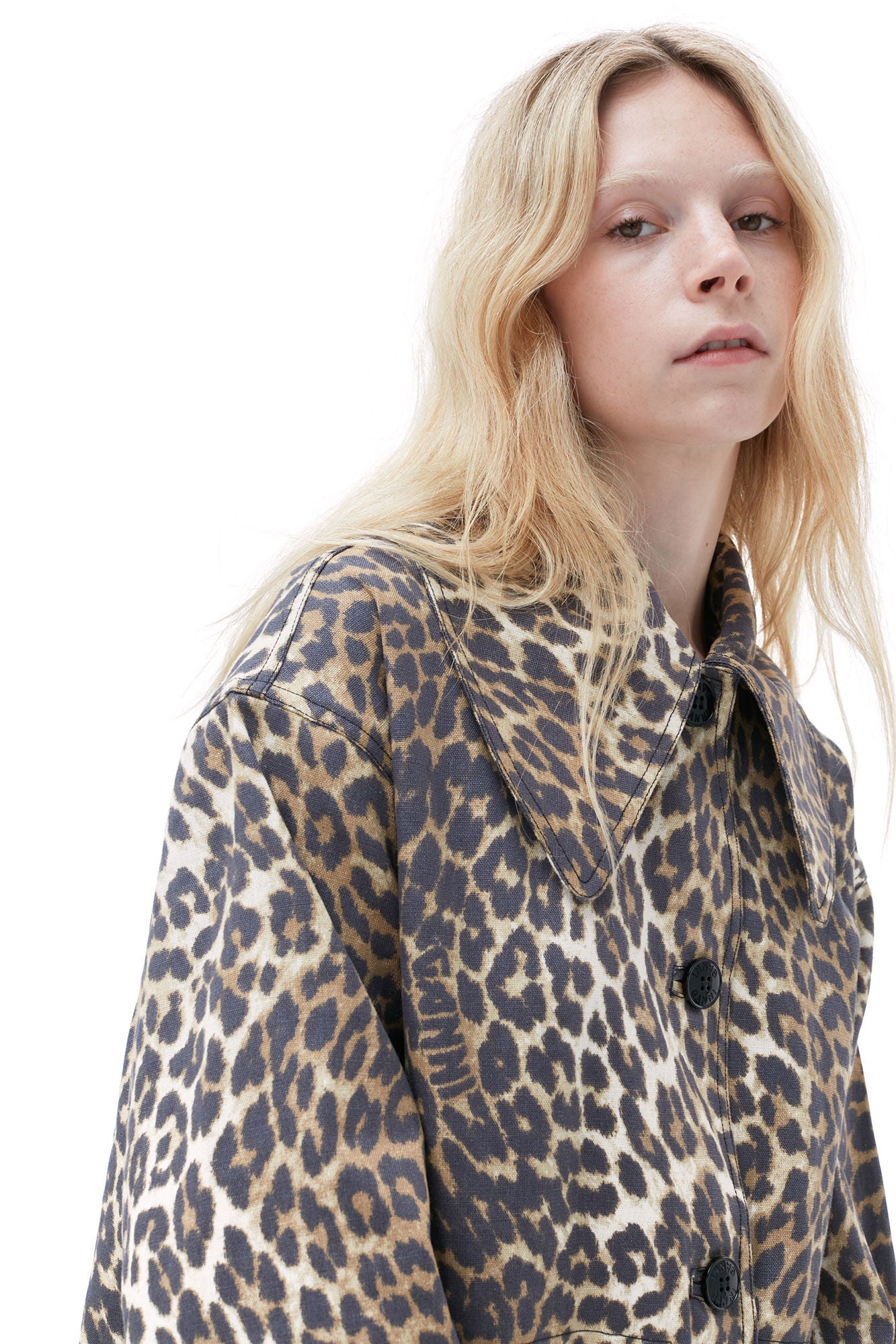 Printed Canvas Coat, leopard