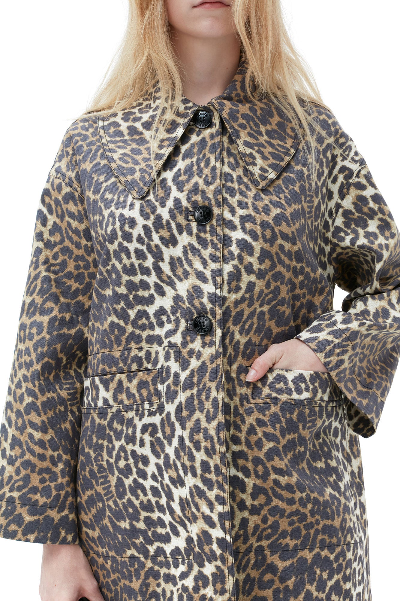 Printed Canvas Coat, leopard