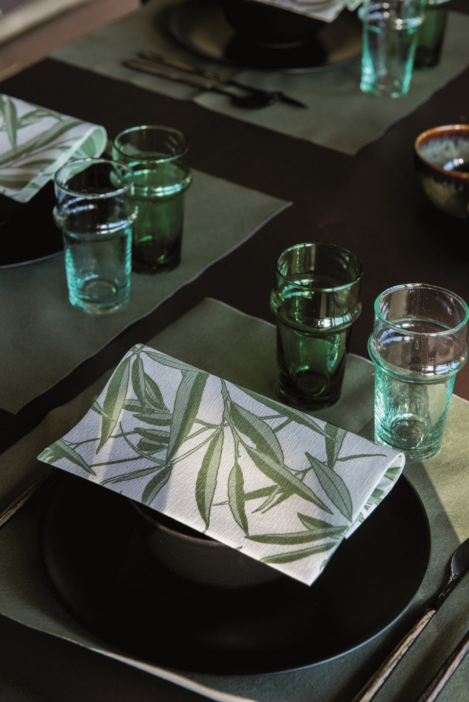 Dinner napkins (40x40cm), Feuilles de Saule